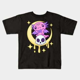 Axolotl Gothic Kawaii Pastel Goth Kids T-Shirt